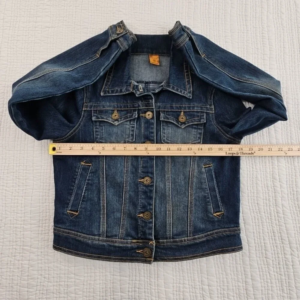 Jou Jou Premium Denim Collection Women's Small‎ Blue Jean Jacket Pockets EUC